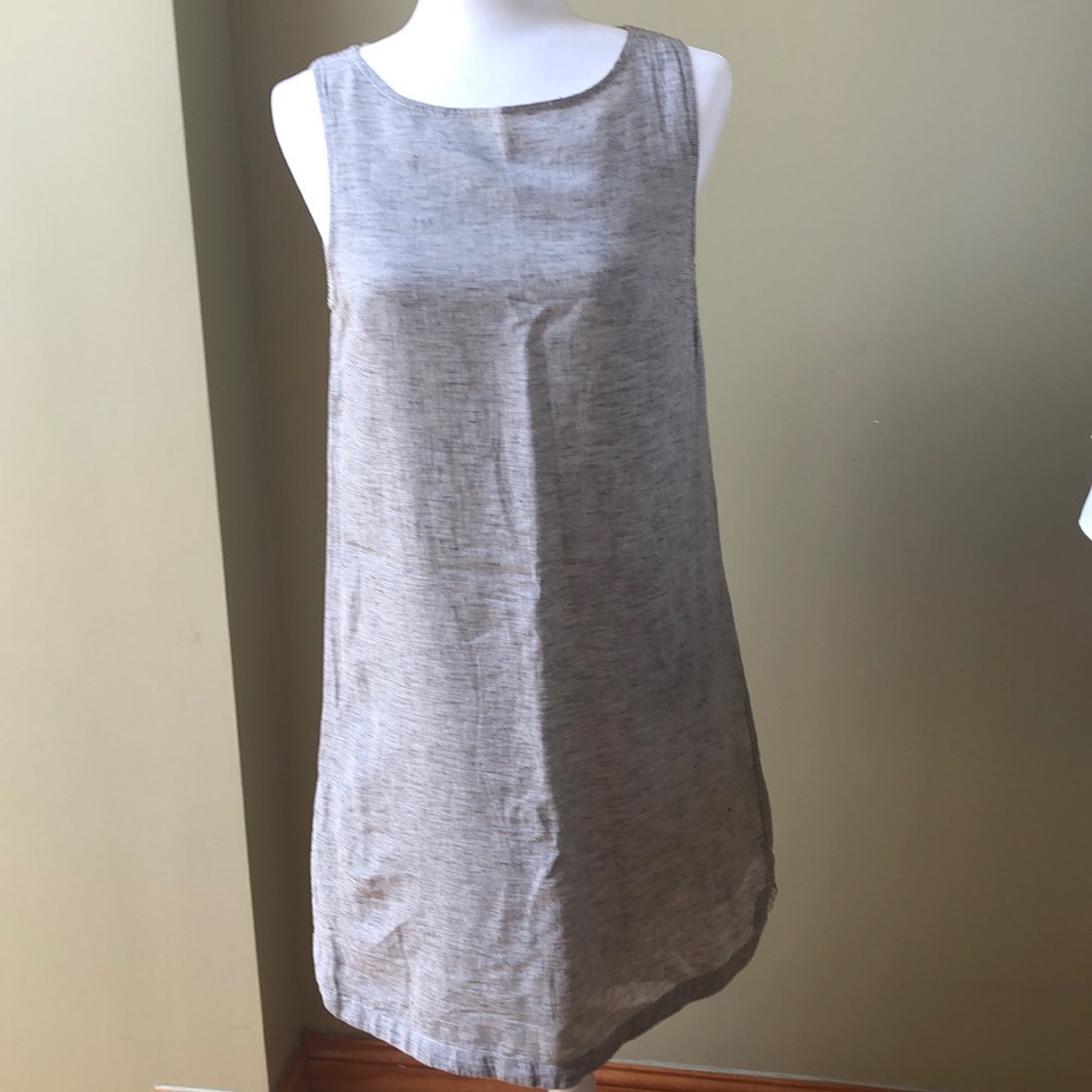 Beach lunch lounge linen shift dress S/M